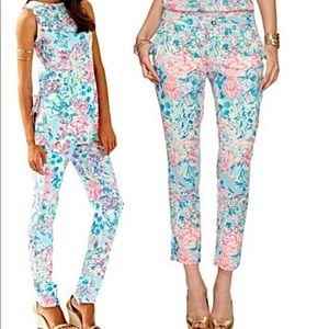 EUC Lilly Pulitzer Alina Pant in Serene Blue Gypsea - Size 14